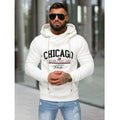 Vit Hoodie Chicago - Luvtröja Herr