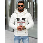 Vit Hoodie Chicago - Luvtröja Herr