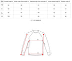 Storlekstabell Lång dam hoodie