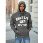 Grå Brooklyn huvtröja herr framifrån