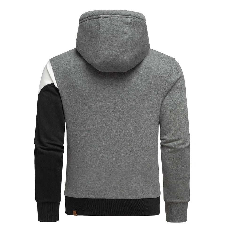 Trefärgad hoodie herr 449 kr - superskön med högre hals - bakifrån