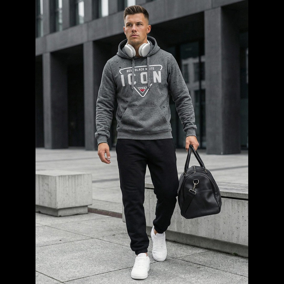 Grafitgrå hoodie icon - Herrtröja gåendes