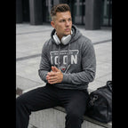 Grafitgrå hoodie icon - Herrtröja sittande