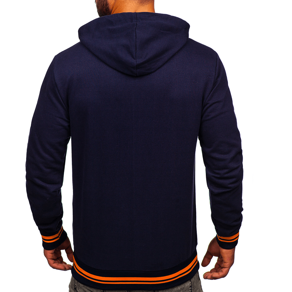 Hoodie Herr - Navyblå herrtröja med luva