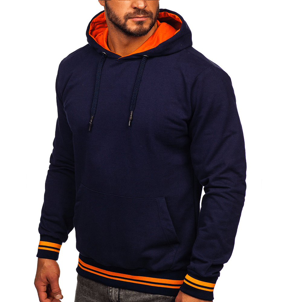 Hoodie Herr - Navyblå herrtröja med luva