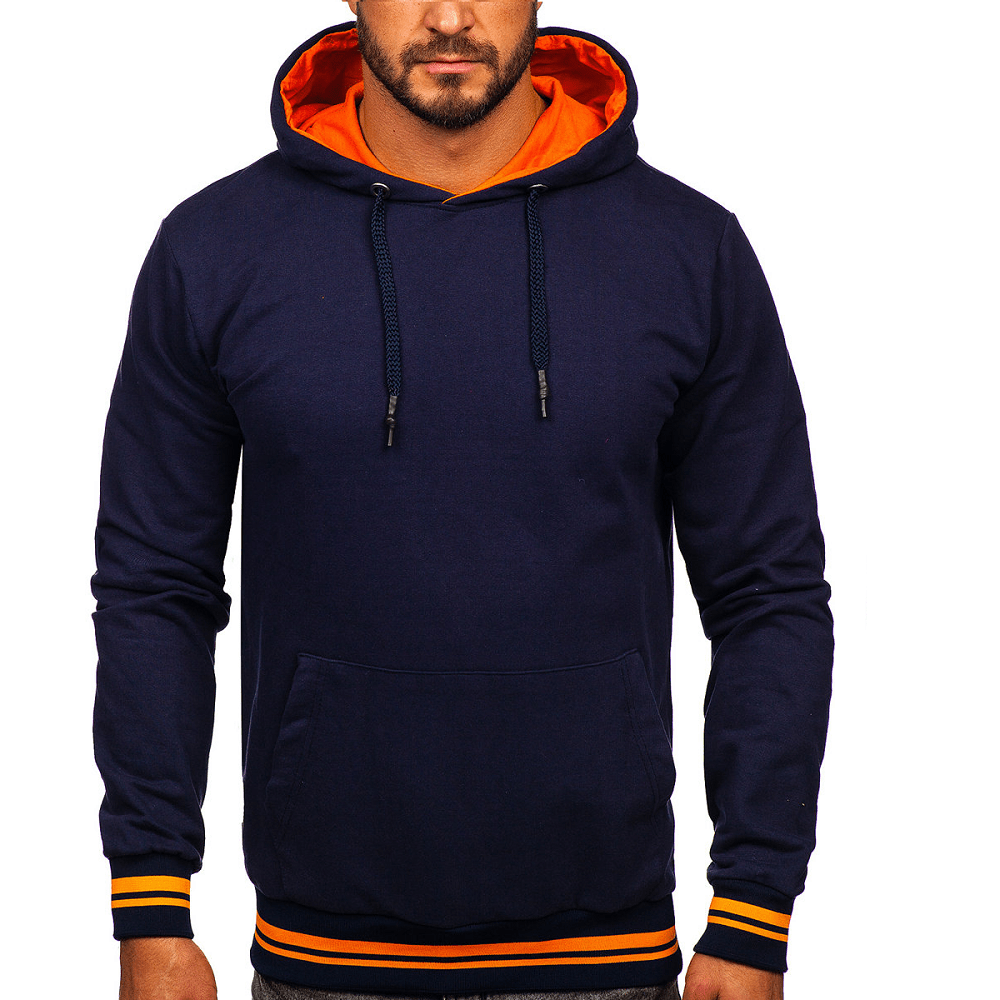 Hoodie Herr - Navyblå tröja med luva