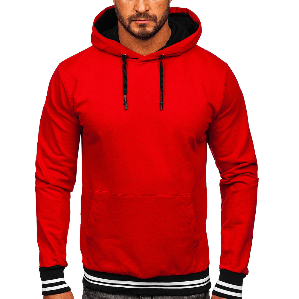 Hoodie Herr - Röd herrtröja med luva