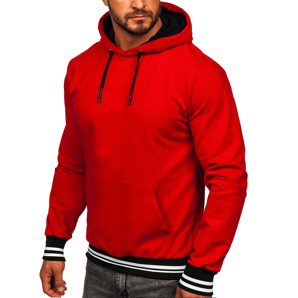 Hoodie Herr - Röd herrtröja med luva