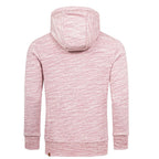 Hoodie Herr - röd melange huvtröja bakifrån