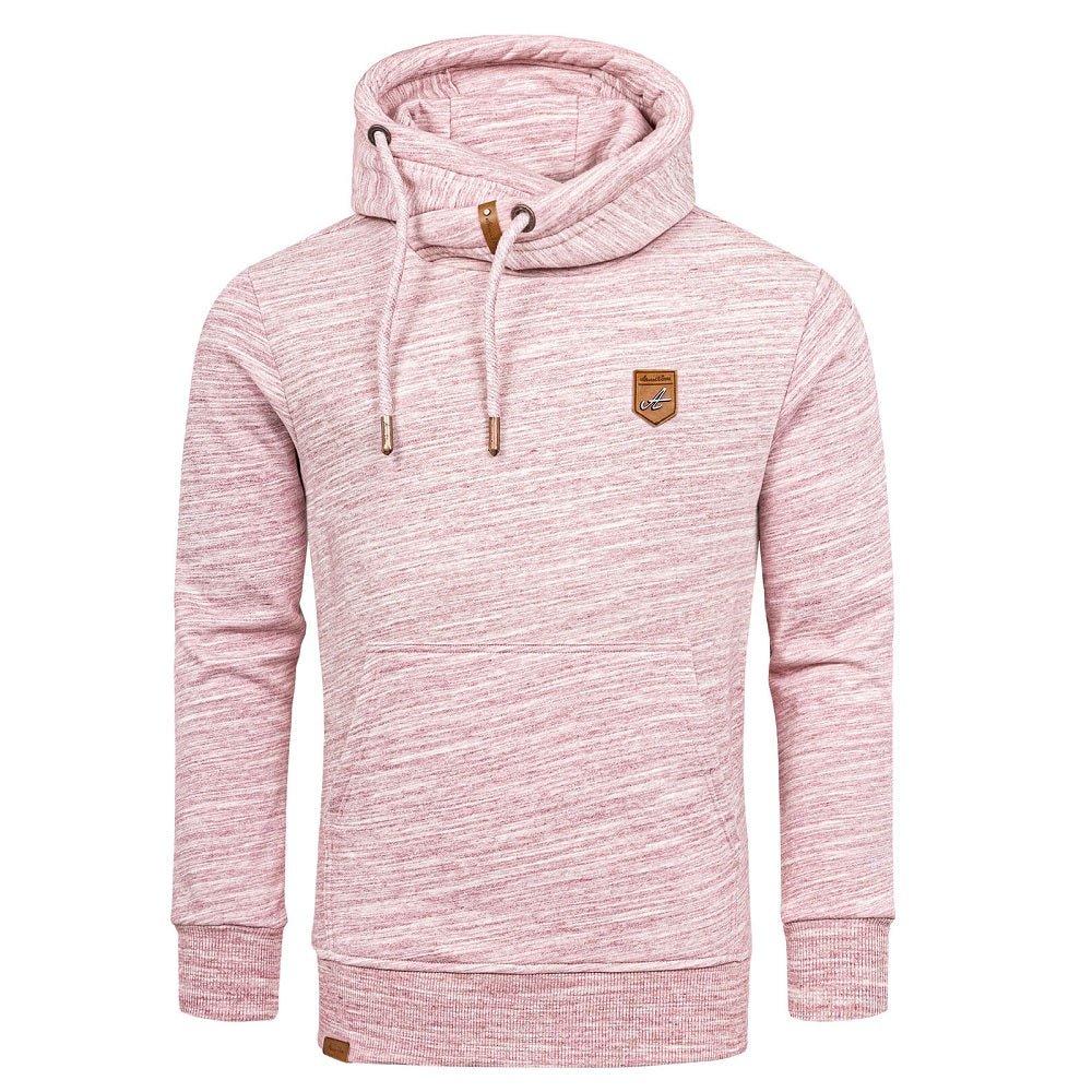 Hoodie Herr - röd melange huvtröja