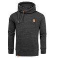 Hoodie Herr - svart melange huvtröja