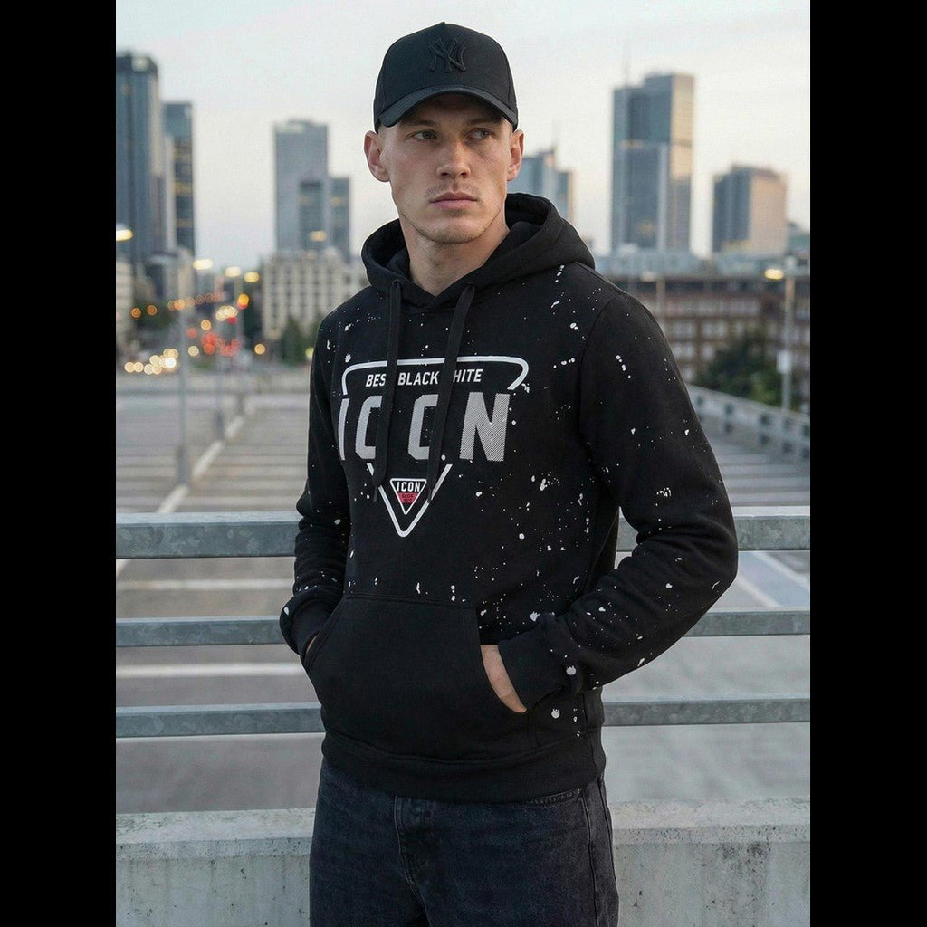 Icon hoodie svart stående