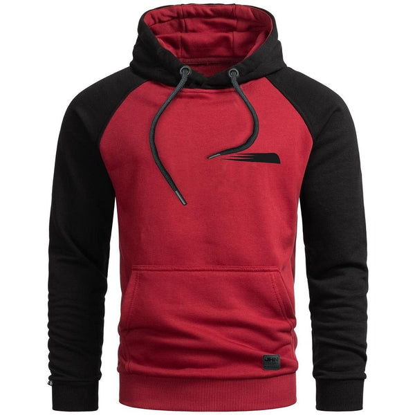 Hoodie herr röd med svarta ärmar JHNsport kollektion