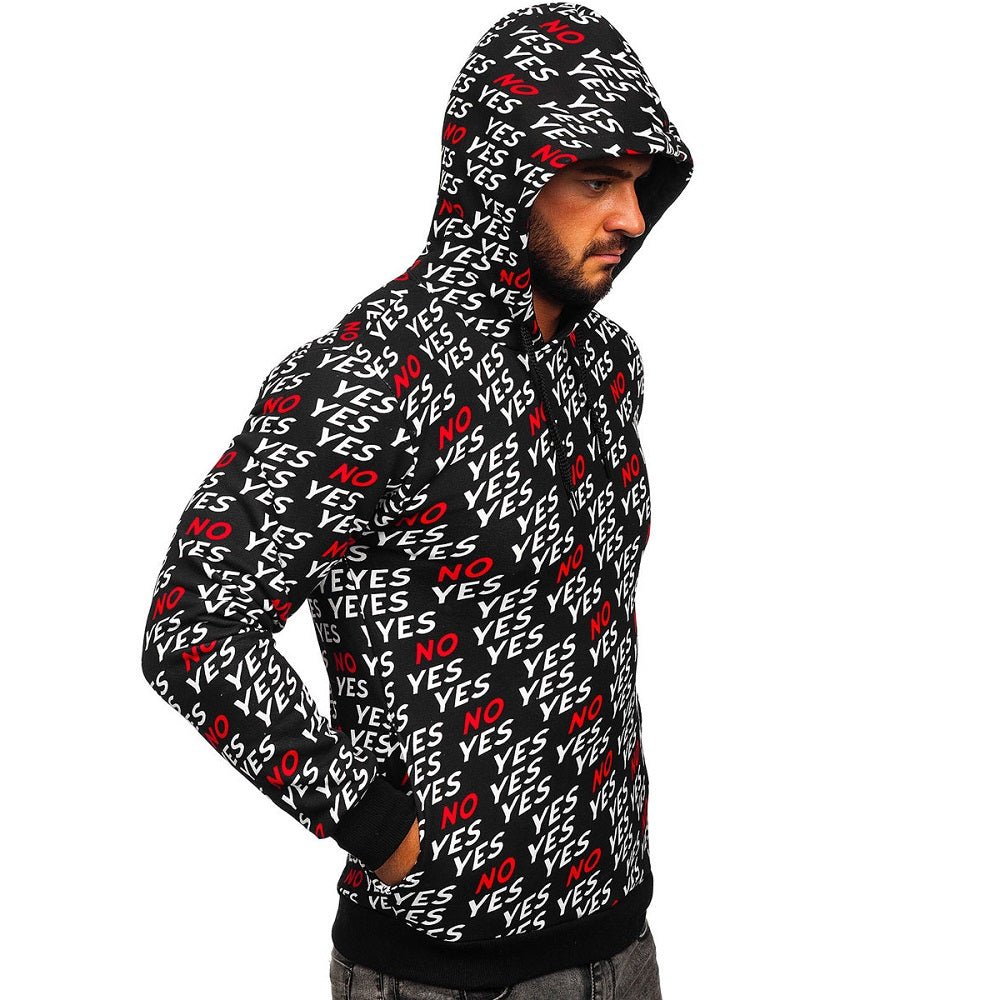 Hoodie yes or no 299 kr - herrtröja med tryck sidbild