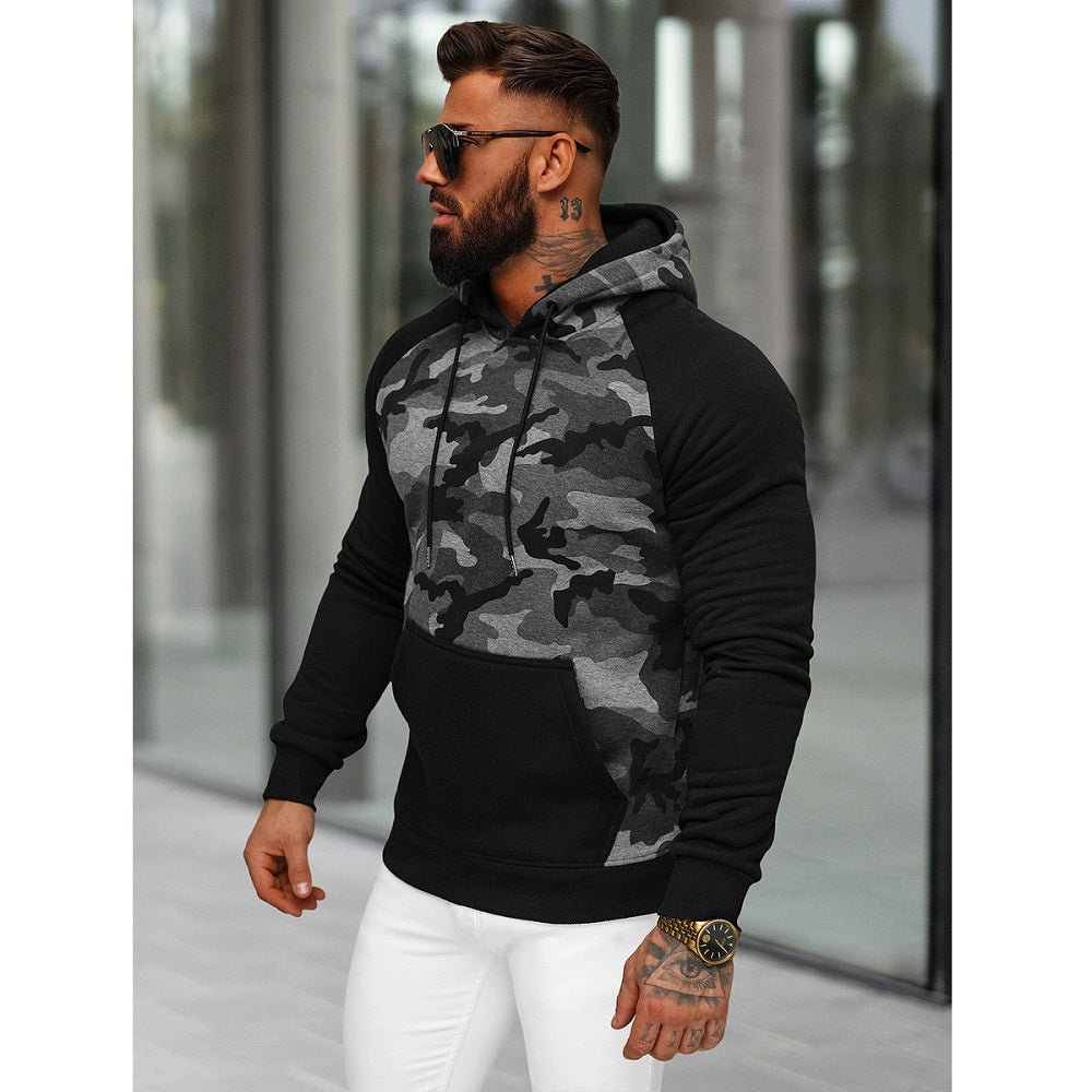 Camo Hoodie Grafitgrå - Huvtröja Herr sidan