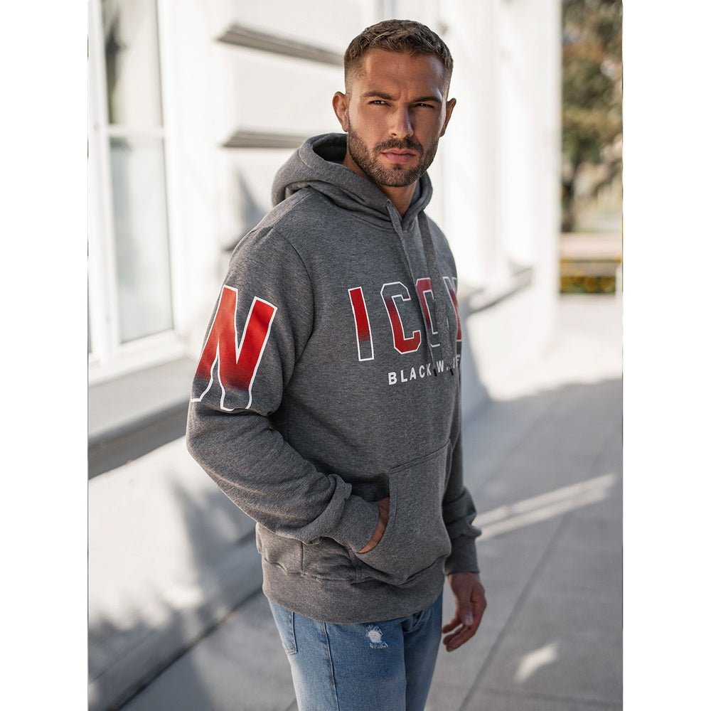 Billig herr hoodie icon mörkgrå