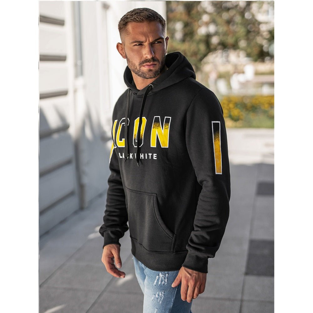 Billig herr hoodie icon svart från sidan