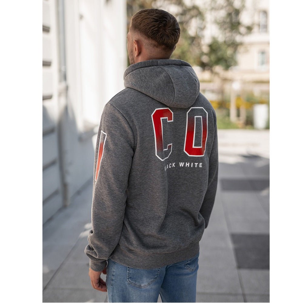 Billig herr hoodie icon mörkgrå bakifrån
