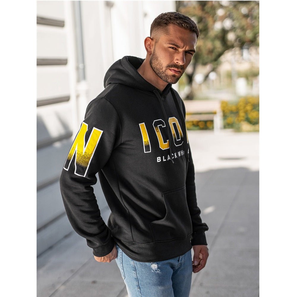 Billig herr hoodie icon svart framifrån