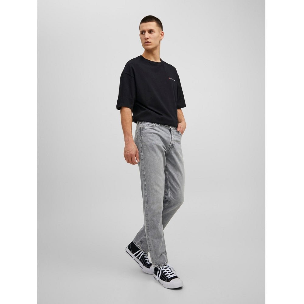 Gråa jeans Chris från Jack & Jones utan stretch helbild framifrån