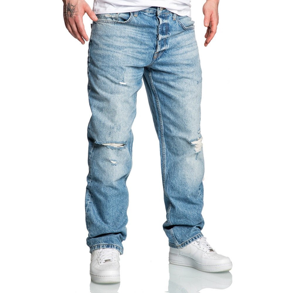 Ljusblåa Baggy jeans - Herrjeans framifrån