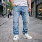 ljusblåa baggy jeans från Amaci & Sons - Herrjeans