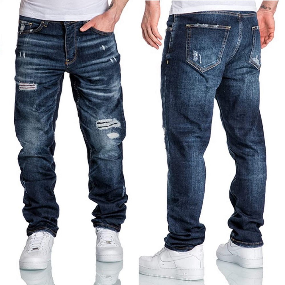 Jeans Herr - Destroyed mörkblå herrjeans med stretch 489 kr