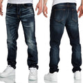 Jeans Herr - Herrjeans med stretch regular fit mörkblåa