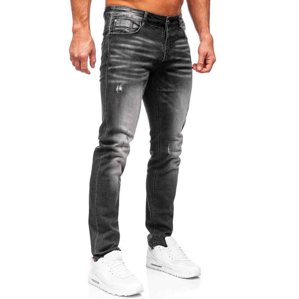 Jeans med lätta slitningar - Herrjeans sidbild