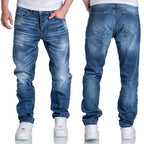 Jeans Herr - Herrjeans med stretch regular fit ljusblåa