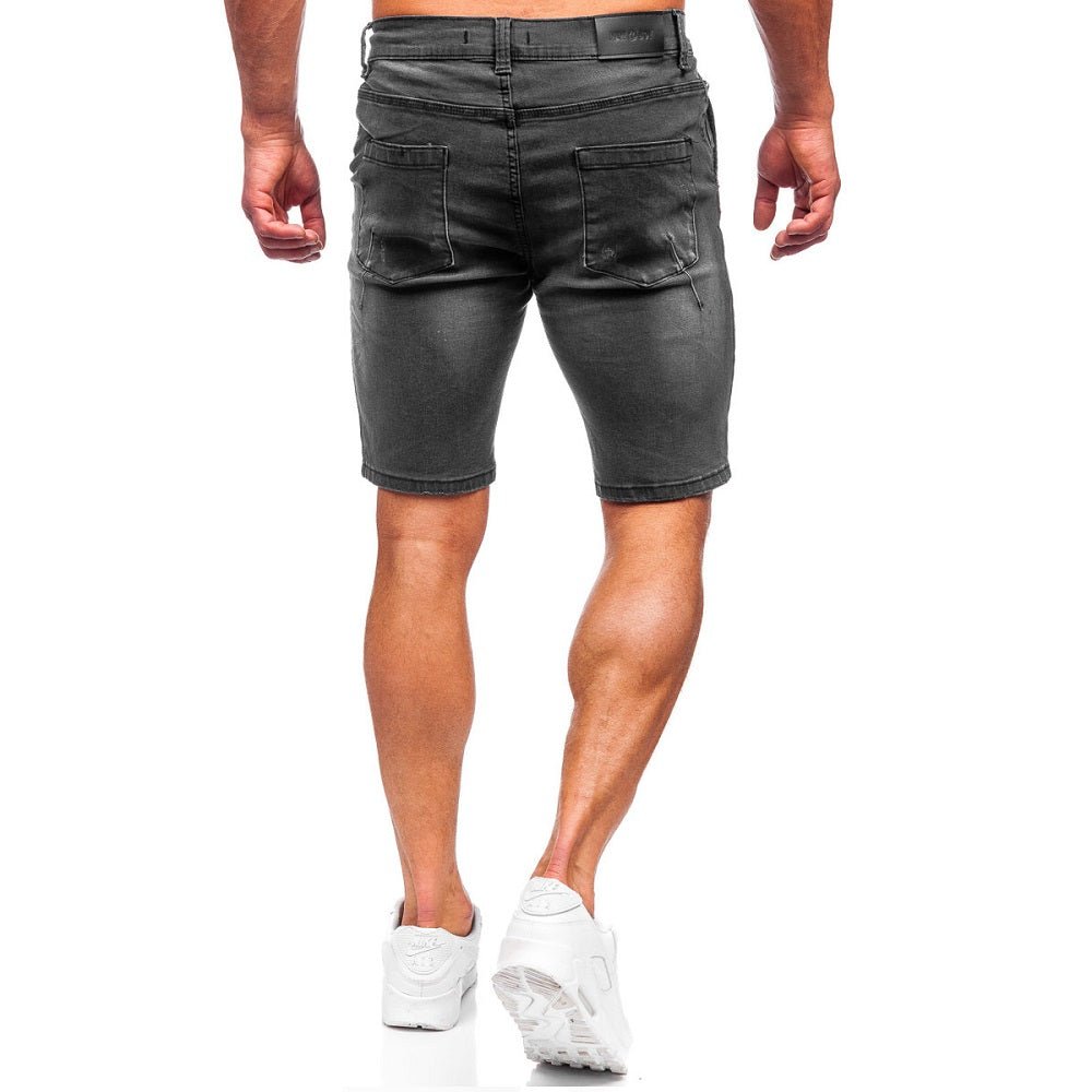 Jeansshorts Herr - Mörkgråa Shorts bakifrån