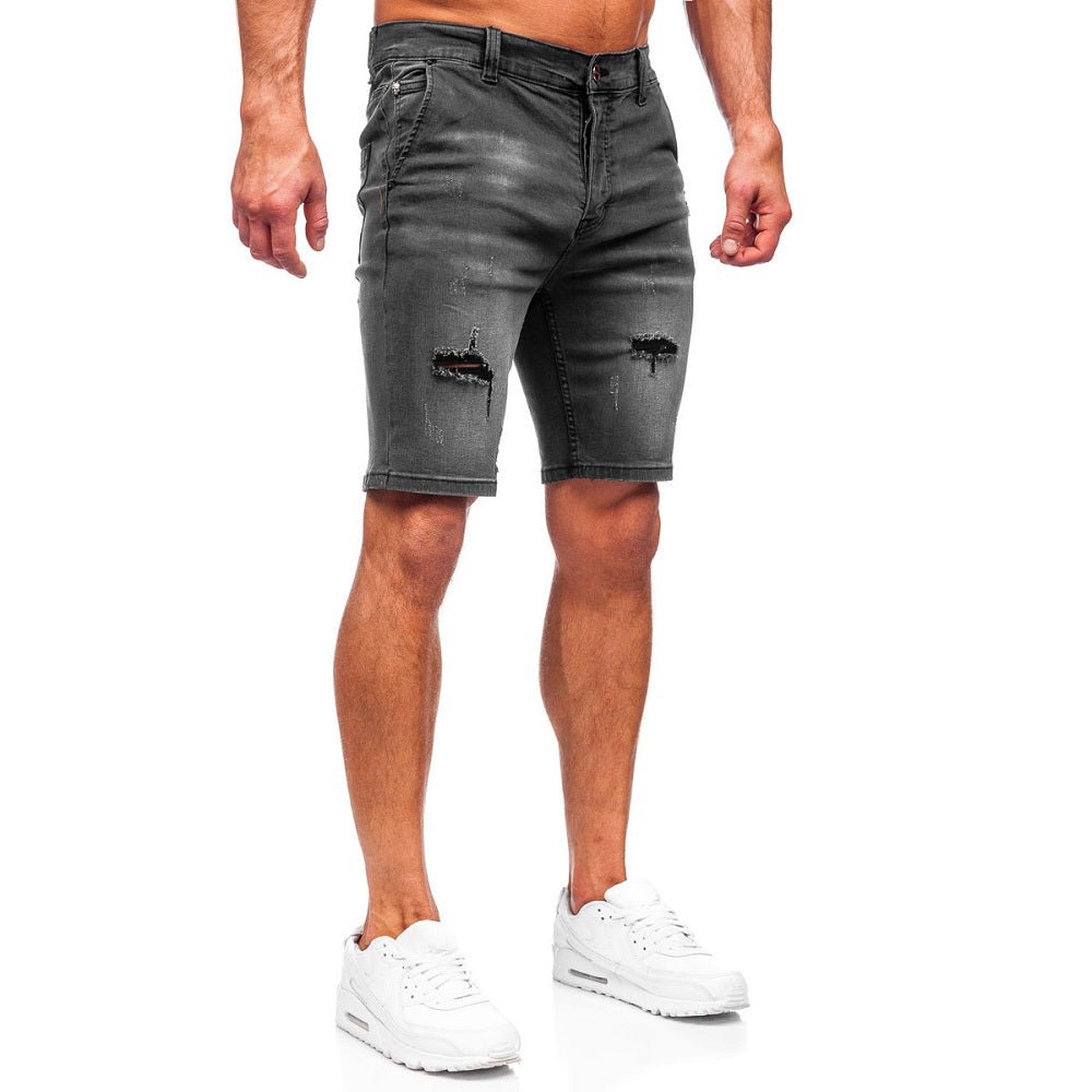 Jeansshorts Herr - Mörkgråa Shorts framifrån