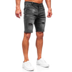 Jeansshorts Herr - Mörkgråa Shorts framifrån