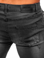 Jeansshorts Herr - Mörkgråa Shorts zoom bakifrån
