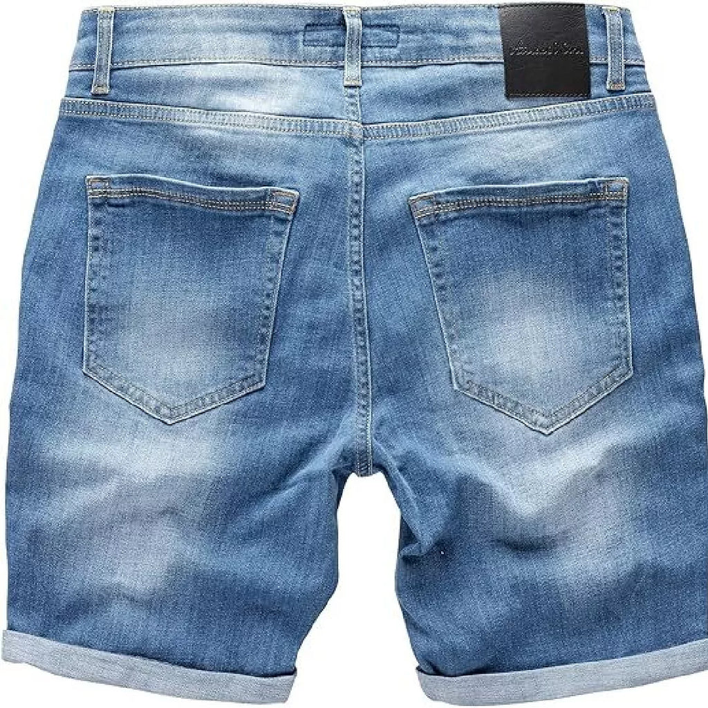Ljusblåa jeansshorts från Amaci & Sons - bakifrån