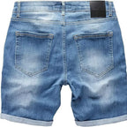 Ljusblåa jeansshorts från Amaci & Sons - bakifrån