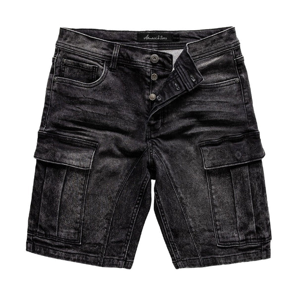 Jeansshorts Herr med cargofickor - Amaci & Sons svarta
