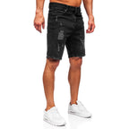 Svarta jeansshorts - Slitna herr sidan