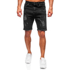 Svarta jeansshorts - Slitna herr