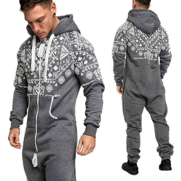 Grå vintage onesie med luva