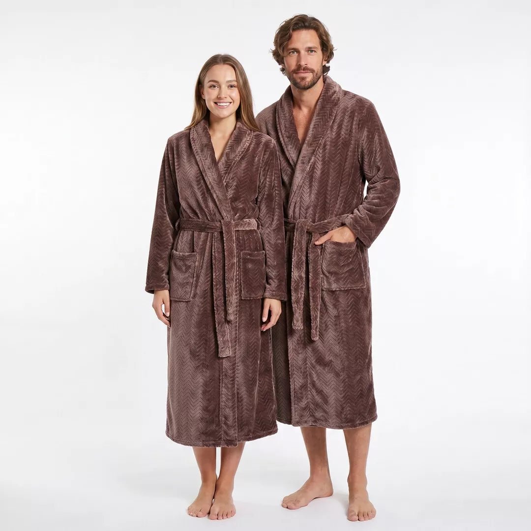 Gaubert® unisex morgonrock i kaffebrun färg för dam och herr