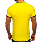 Gul t-shirt - Kontrastfärgad herr bakifrån