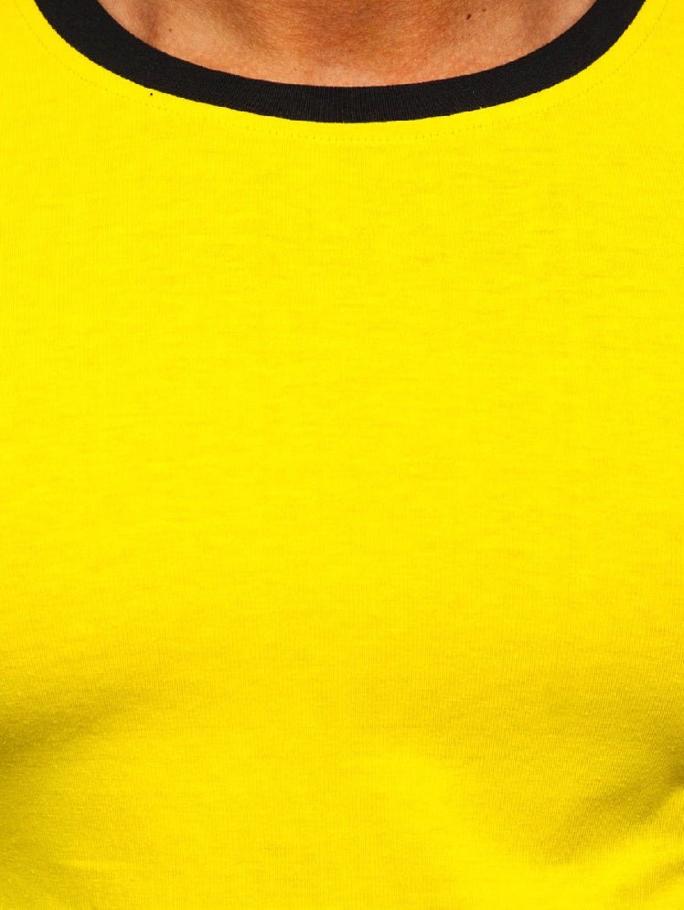 Gul t-shirt - Kontrastfärgad herr zoomad