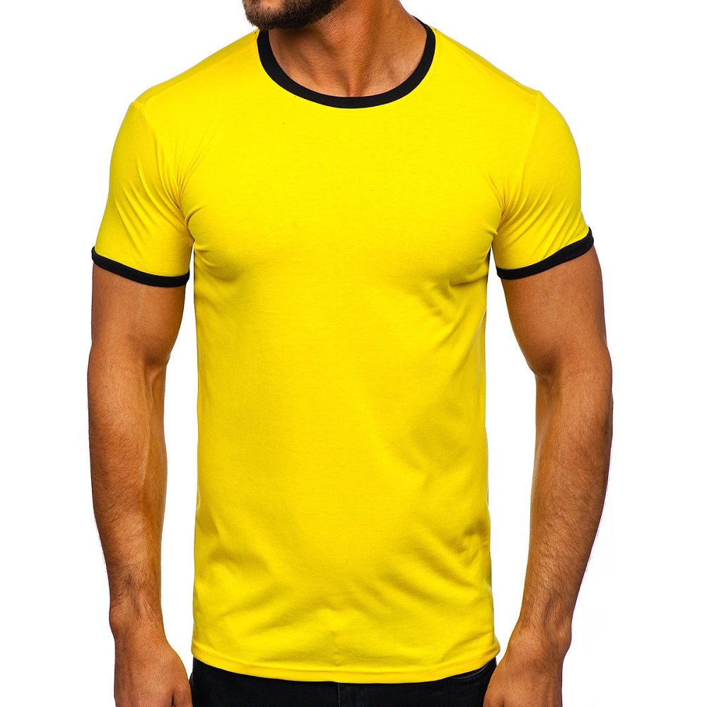 Gul t-shirt - Kontrastfärgad herr framifrån