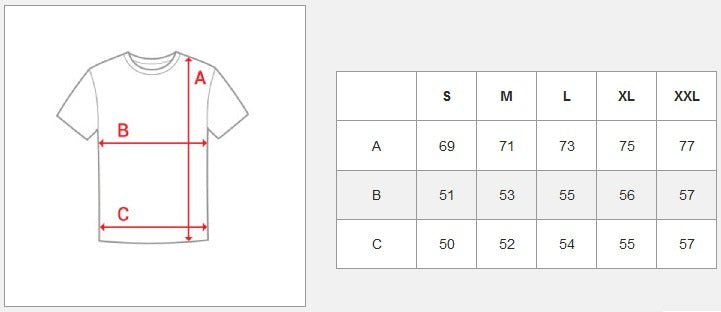 Linne designtryck - Herrlinne storlekstabell