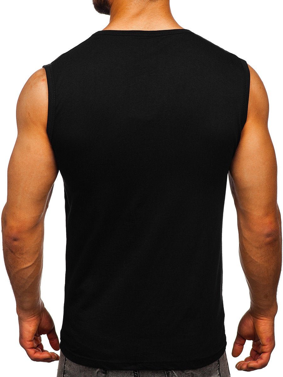 Linne printed No Excuses Svart