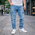 Cargojeans Amaci & Sons för herrar ljusblåa