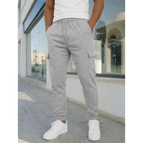 ljusgråa träningsbyxor herr med sidofickor