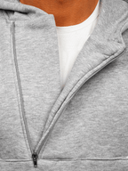 Ljusgrå Half Zip Hoodie - Herrtröja med luva