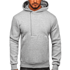 Ljusgrå Half Zip Hoodie - Herrtröja med luva